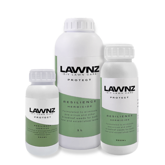 LAWNZ Resilience Herbicide – selective poa annua and broadleaf weed control for ryegrass and tall fescue lawns