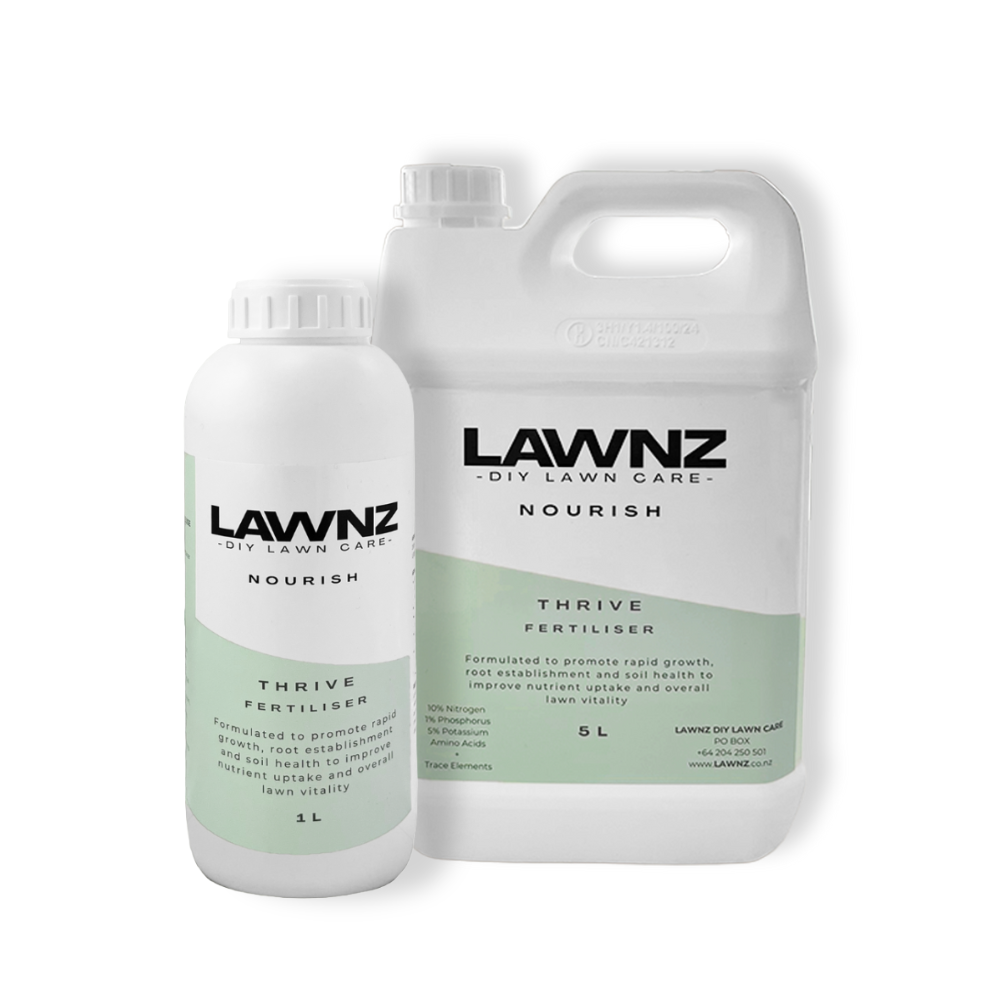 LAWNZ Thrive Liquid Lawn Fertiliser – supports lawn establishment and root growth with NPK, amino acids, and trace elements
