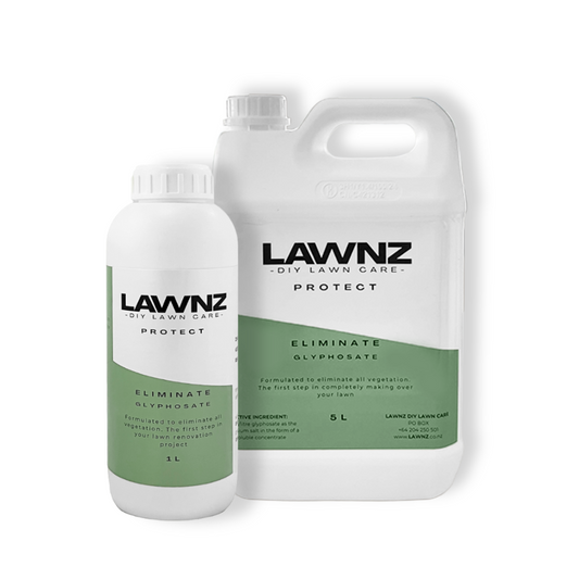 LAWNZ Eliminate Glyphosate – total lawn and weed killer for renovation and regrowth prevention